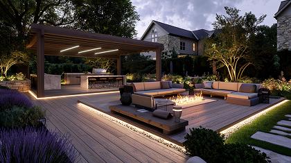 Рендер зоны отдыха для загородного дома