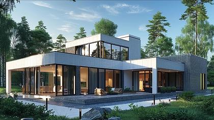 Рендер дома в современном стиле